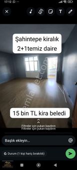 Sahintepe Mahlesinde Kiralik 2+1 Dogalgazli Daire