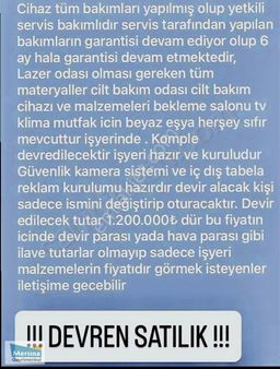 Full Eşyalı Kullanıma Hazır Güzellik Salonu