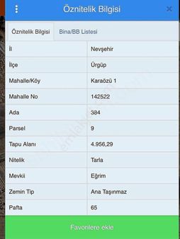 Ürgüp Ahırlar Bölgesin De 4956 M2 Satılık Yol Kenarı Tarla