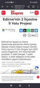 İpsala İbrıktepe'de Sınır Kapısına 10 Km Mesafede