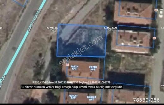 Melikgazi Battalgazi Mah.. Daire Takaslı Konut Parseli... Acill