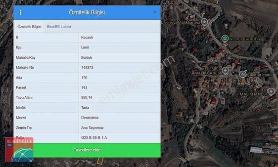 İzmit Bulduk Köyünde Satılık Arsa