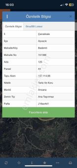 Ayvacık Bademli Köyü 300 Mt Deniz Manzaralı En Uygn Arsaa