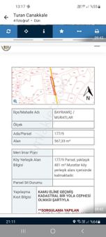 Çanakkal Bayramic Muratlar'da 568 M2 Arsanın 481 M2 Sı Imarlı Satılıkdır