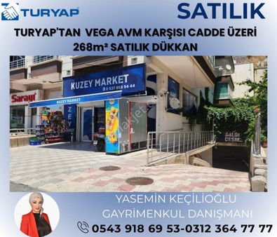 Turyap'tan Vega Avm Karşısı Cadde Üzeri 268m² Satılık Dükkan