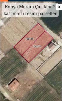 Konya Meram Çarıklar'da Satılık 2.kat İmarlı Arsa, Resmi Parsel,