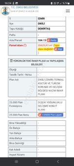 Dıkılı Demırtaş Mahallesı’nde Düşük Yoğunluklu Gelışme Konut Alanı Planlı Yatırımlık Tarla Satışı