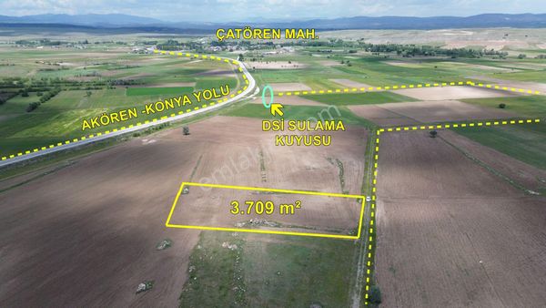 Konya Yoluna Yakın 3709 M² Tarla / Konya / Akören / Tülce
