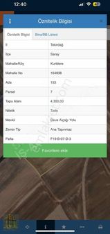 İş-al'dan Saray Kurtderede Fırsat 4.300 Metre Tek Tapu Tarla