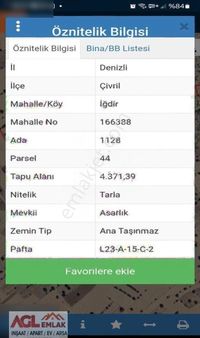 Çivril İğdir Asarlık Mevkinde Uyguna Tarla