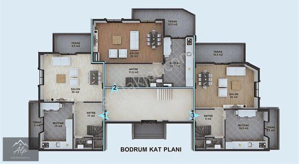 Topçular'da Lüks-bahçe Kulanımlı 3+1 Bahçe Dublexler