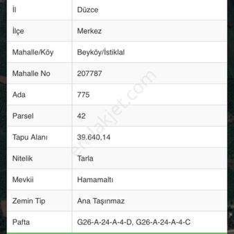 Düzce’de Satılık Ticari Parsel Organize Sanayi Giriş