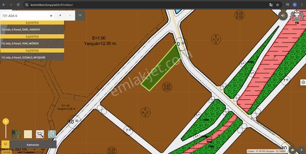 Akören Ağalar Da 854 M2 Tokilerin Altında Müstakil Tapulu İmarlı Arsa