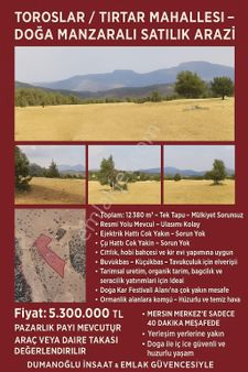 📍 Toroslar / Tırtar Mahallesi – Doğa Manzaralı Satılık Arazi🌲 Torosların