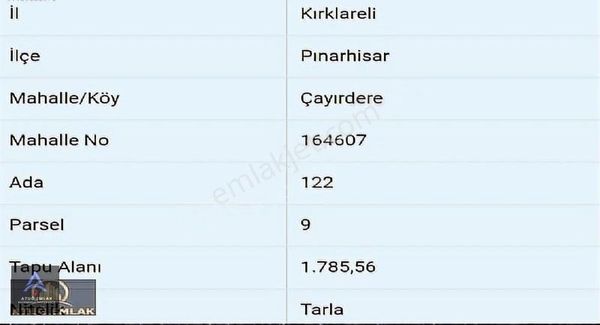 Atuğ Emlaktan Çayırdere Barajına Yakın Satılık Arazi