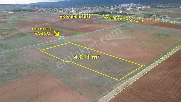 Sulanır Bahçelik Tülce De 4211 M² Tarla / Akören / Konya