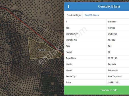 Century21 Bal'dan Balıkesir Gömeç’te Satılık Tarla