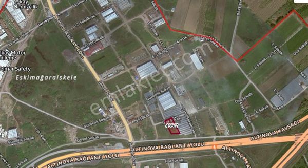 Altınova Çavuşçifliğinde Sanayi İmarlı 2375m² Mustakil Parsel Satılık Arsa Osmanlı Emlak