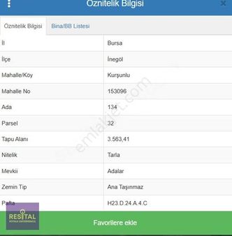 İnegöl Kurşunlu'da Satılık Asfalta Cephe Tarla