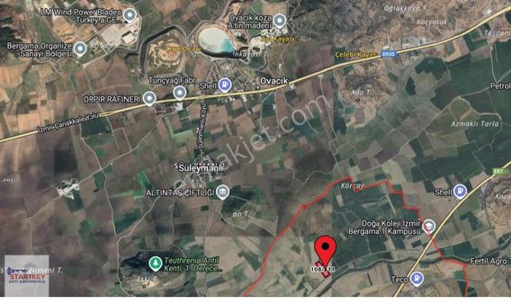 Bergama Bozköy'de, Serbest Bölge Yakını Satılık Tarla