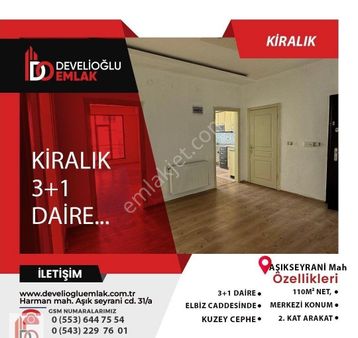 Develioğlu Emlaktan Merkezi Konum Elbiz Cad. 3+1 Kiralık Daire...
