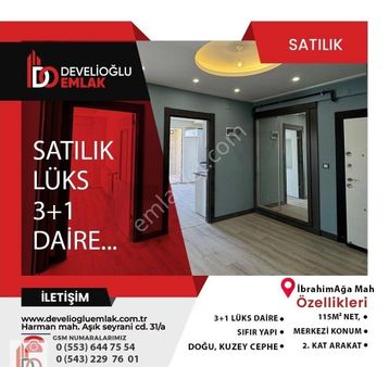 Develioğlu Emlaktan İbrahimağa Mah. Çarşı Merkezde Satılık Lüks 3+1 Daire...