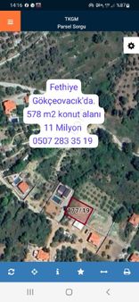 Fethiye Gökçeovacıkta Arsa