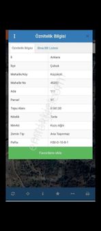 Çubuk Küçük Ali Mah Satılık Arazi Tek Tapu