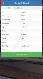 Serik İlçesinde Satılık Ticari Arsa