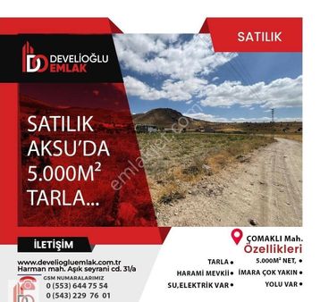 Develioğlu Emlaktan Aksu Da İmara Sınır Satılık Tarla...