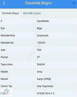 Biga Çeşmealtı Enginkent'te 2 Adet Villa İmarlı Arsa