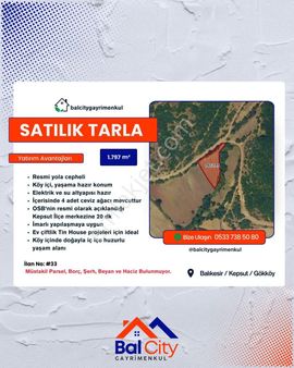 Balcity'den Balıkesir Kepsut Gökköy’de İmarlı Yapılaşmaya Uygun Yaşam Alanı!