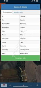 Satılık Tek Tapu Tarla