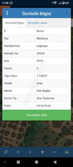 Mudanya Çağrışan 1150m2 Arsa