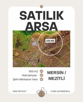 Fume'den Tece'de Satılık 650 M2 Hobi Bahçesi