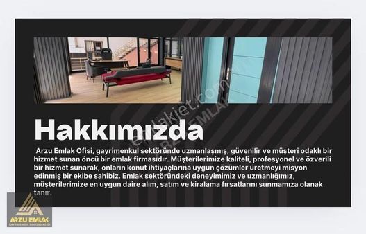 Arzu Emlaktan Gazi Mah. Satılık Masrafsız 2+1 Üç Balkonlu Daire