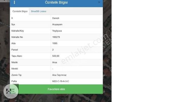 Acıpayam Yeşilyuvada İmarlı Arsa