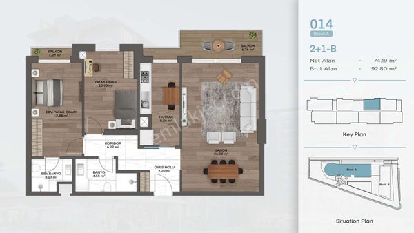 Valory Güneşli’de 2+1 Kapalı Mutfak – 116 M² Geniş Yaşam Alanı