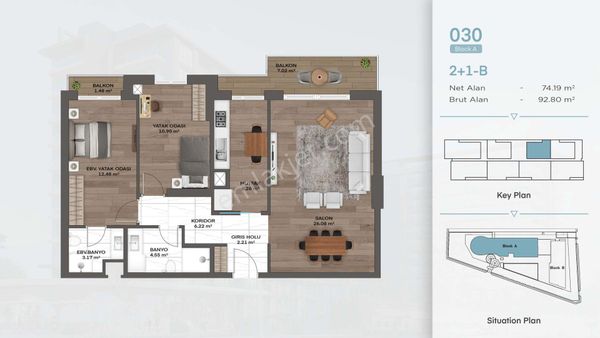 Valory Güneşli’de 2+1 Kapalı Mutfak – 117 M² Ferah Yaşam Alanı