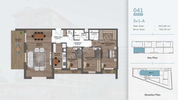 Valory Güneşli’de 3+1 Kapalı Mutfak – 170 M² Aile Yaşamı İçin İdeal