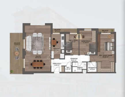 Valory Güneşli’de 3+1 Kapalı Mutfak – 164 M², 9. Kat Ferah Daire