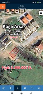 Didim Hisar Mahallesi'nde Denize Yakın Köşe Arsa