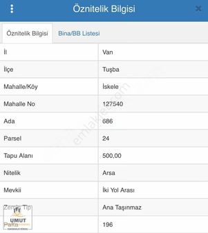Van İskele Mah. 15 Temmuz Parkı Yakını Satılık Parseller