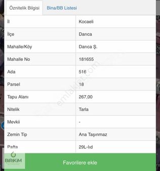 6 Dairelik Satılık Arsa