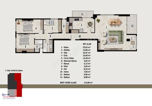 Bostanlı Sahilde Yeni Projede Satılık 3+1 Yalı Dairesi