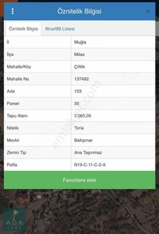 Milas Çiftlik'te Satılık Fırsat Tarla