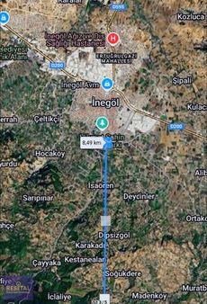 İnegöl Soğukdere 'de Satılık Yatırımlık Tarla