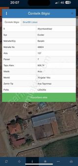 Evciler Baraklı'da Satılık 909m2 Arsa