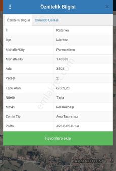 Parmakören Köyündeimara Yakın Tarla