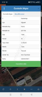 Oğuzeli/inönü Satılık Bağ Evi